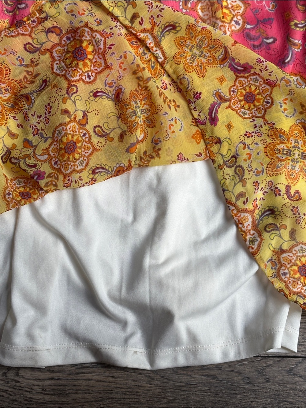 NWT Fig And Flower Boho Tiered Orange Yellow Red Maxi Dress Sz Large - Picture 4 of 14